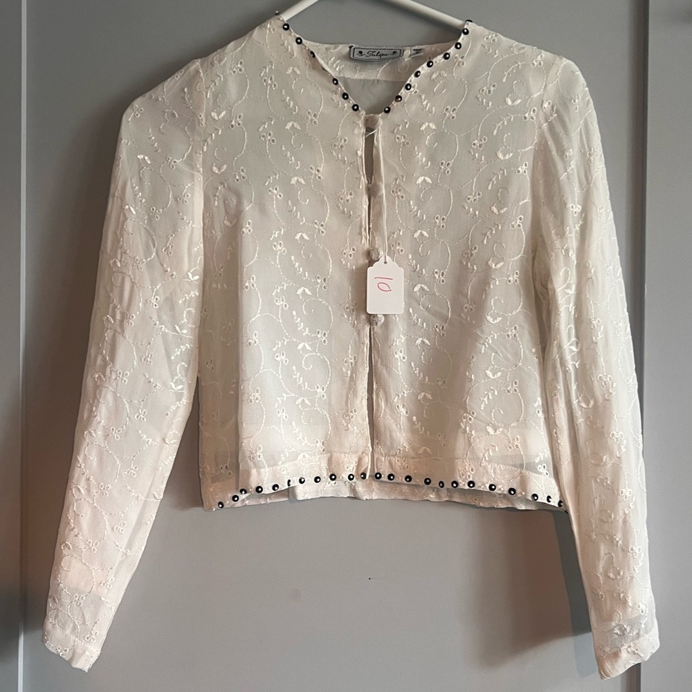 White embroidered blouse sample